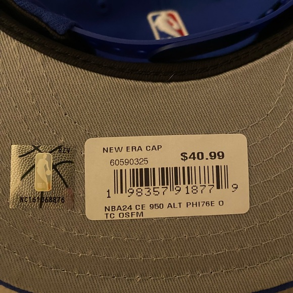New Era Blue 76ers Snapback Hat. New with tags. One size - Picture 6 of 6